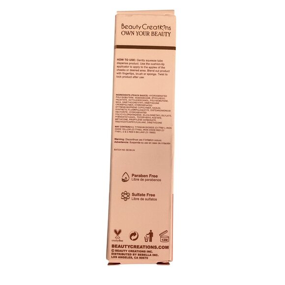 Beauty Creations Cheeked Up Liquid Blush Peach Sauce 12g With Vitamin E makeup - Picture 5 of 7